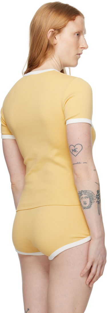 Тениска Courrèges Contrast Trim T-Shirt Жълто | 323JTS017JS0093, 2