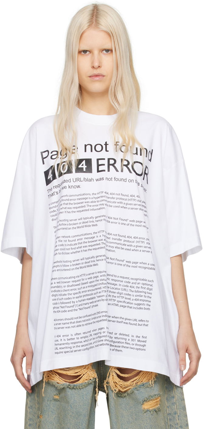 Тениска VETEMENTS 'Page Not Found' T-Shirt Бяло | UE64TR210W