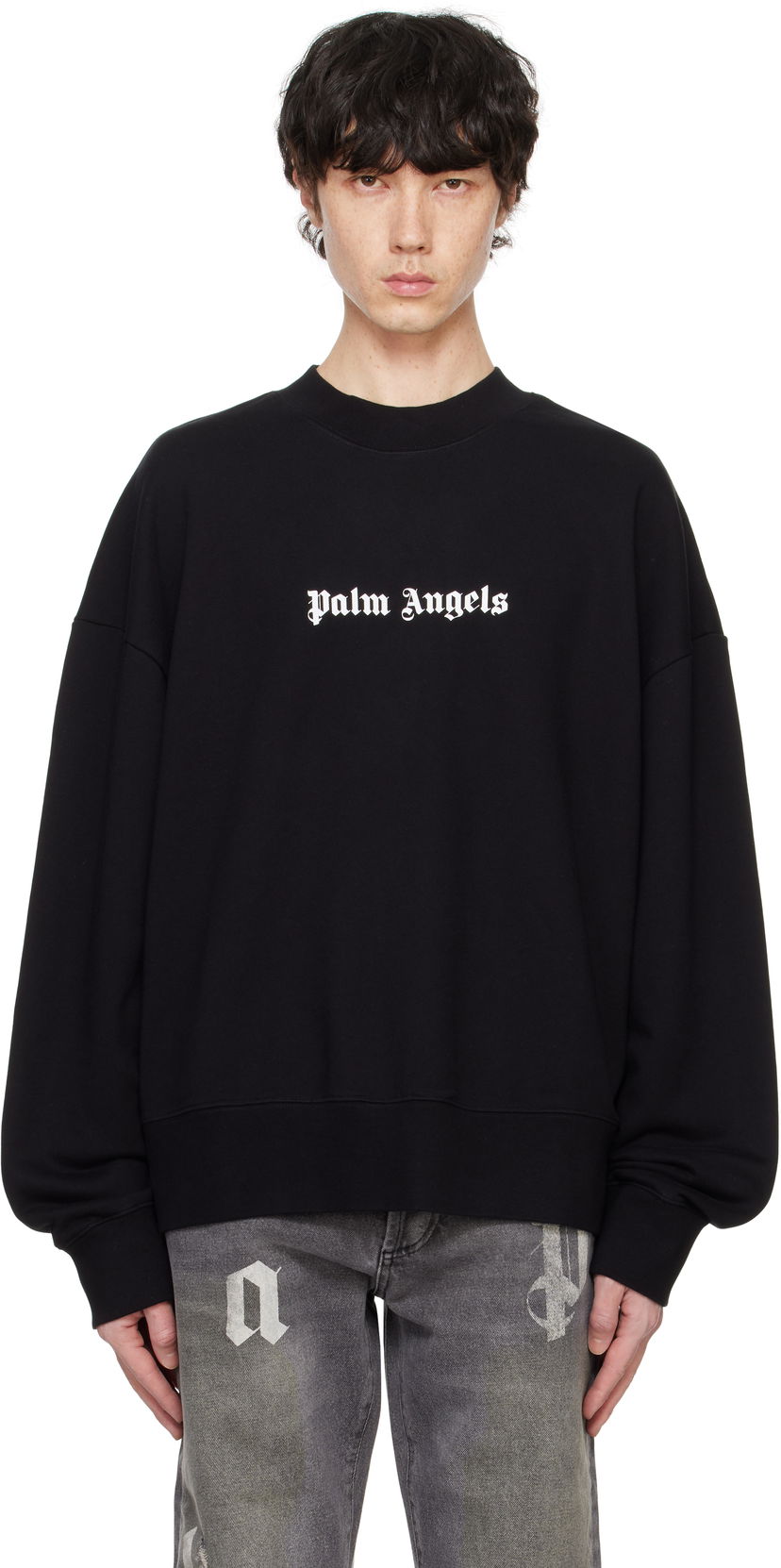 Суитчър Palm Angels Sweatshirt Classic Logo Черно | PMBA080C99FLE0011001