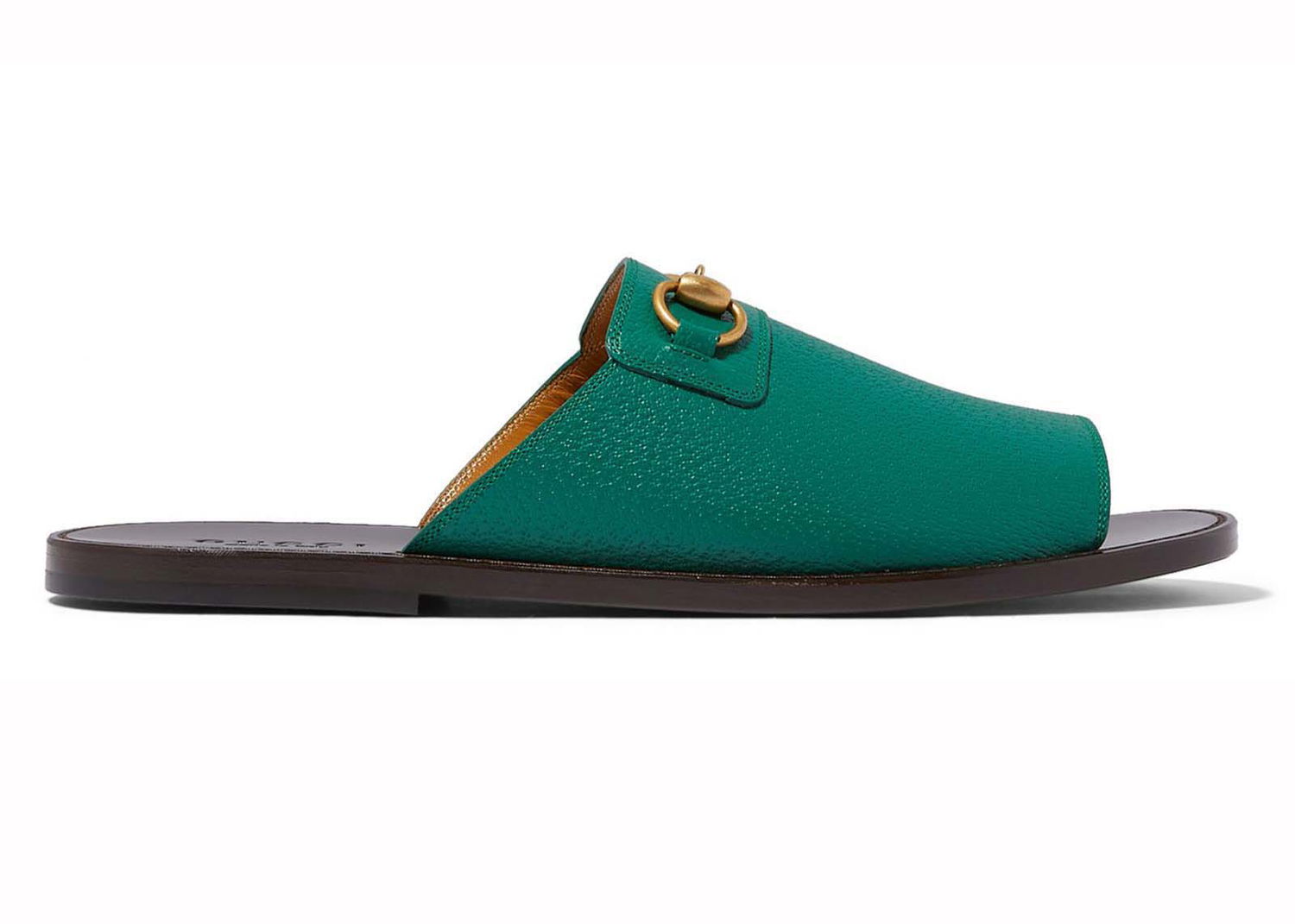 Кецове и обувки Gucci Horsebit Leather Flat Slides Green Зелено | 723624 18A00 3120, 0