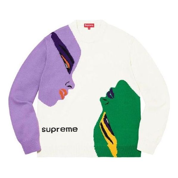 Пуловер Supreme Faces Print Sweater Бяло | SUP-FW21-216