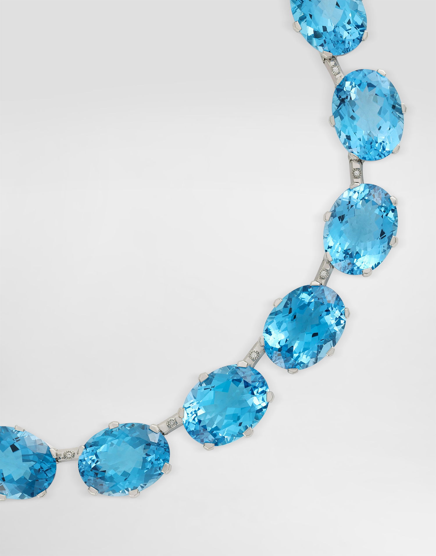 Колие Dolce & Gabbana Anna Necklace 18-carat White Gold Topazes And Diamonds Синьо | WNSB1GWTOP180001, 1