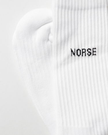 Чорапи NORSE PROJECTS Bjarki Logo Socks Бяло | 5711610159761, 1