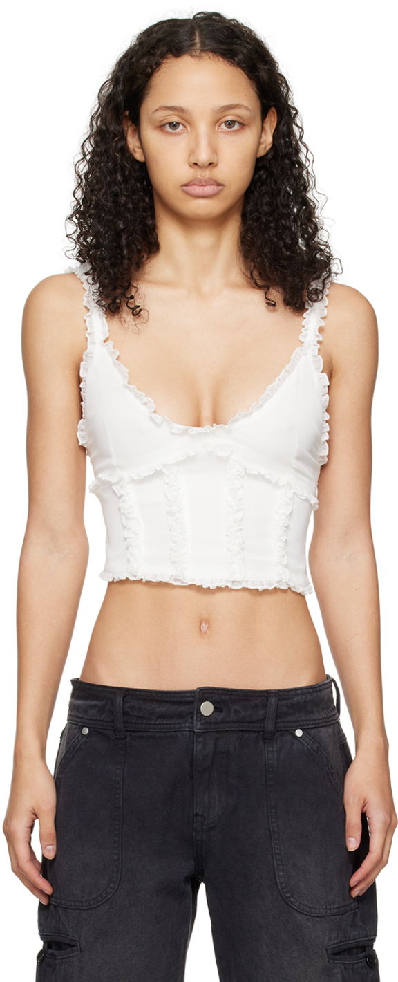 Guizio Soler Ruffle Trim Tank Top
