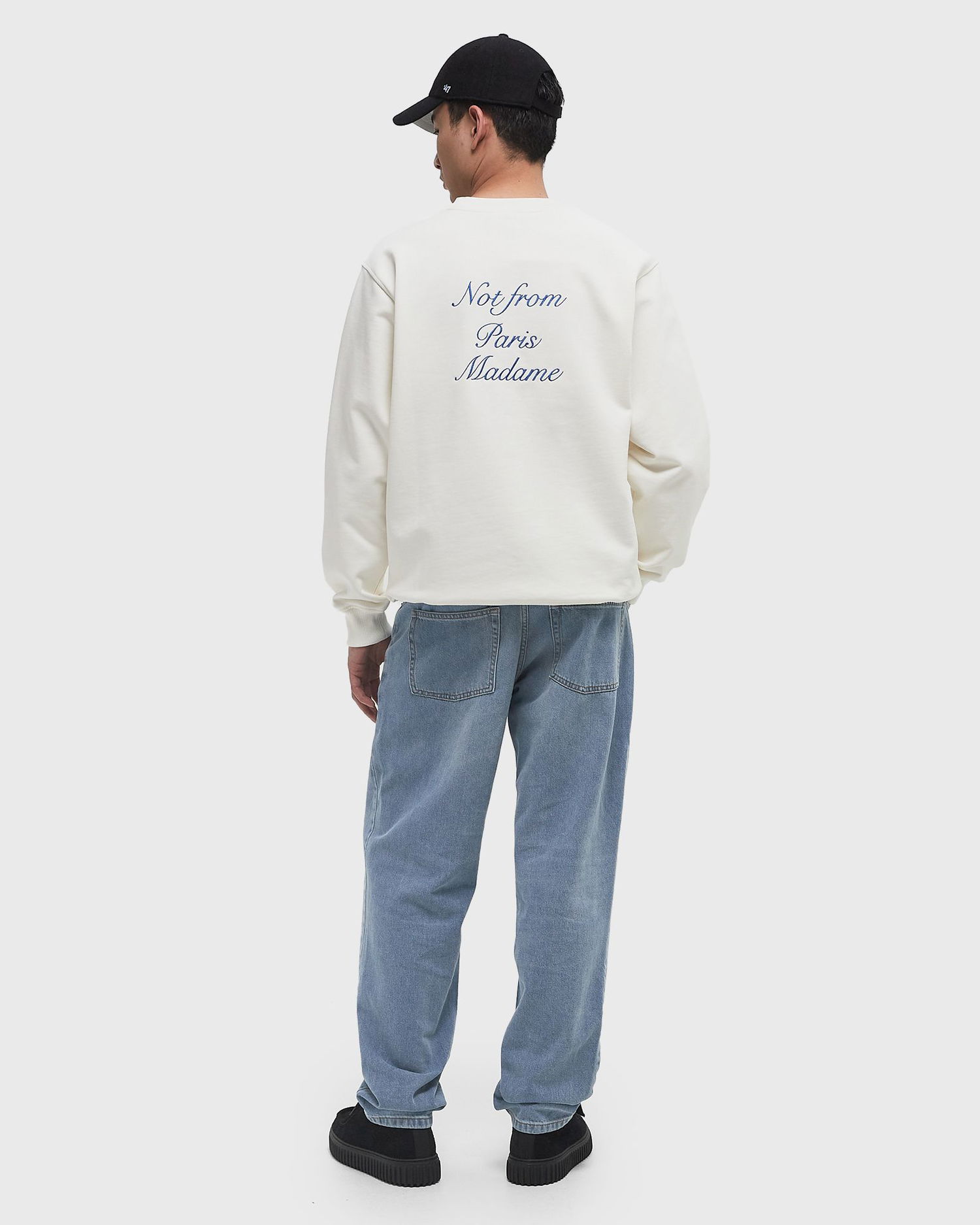 Пуловер Drôle de Monsieur Drole de Monsieur Le Slogan Cursive Sweatshirt XXL Бяло | G-SW157-CO127-OW, 1