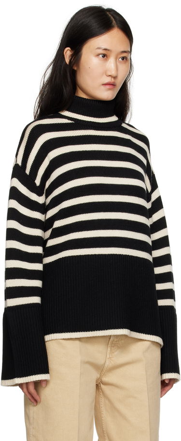Пуловер TOTEME Signature Stripe Turtleneck Sweater Бежово | 212-562-758, 4