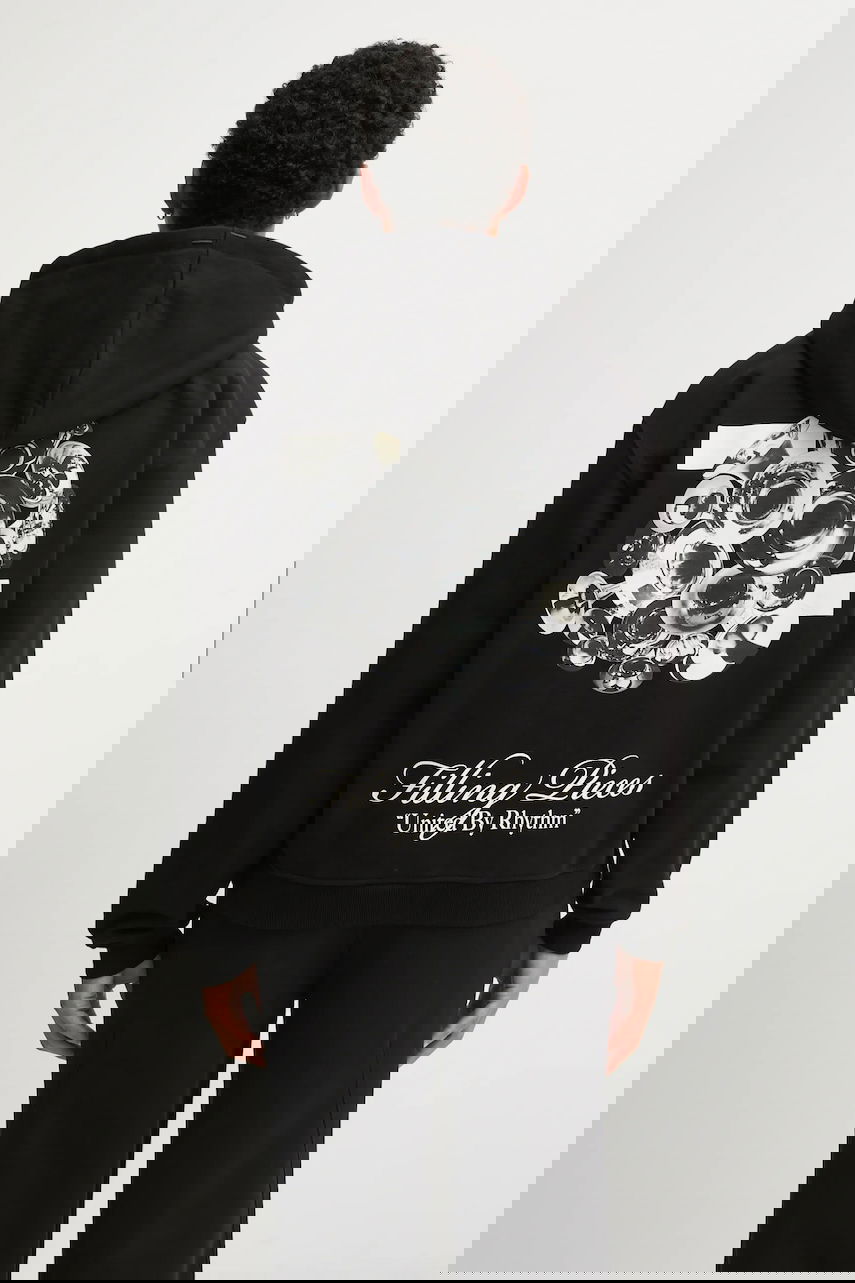 Суитчър Filling Pieces Bouquet Zip Hoodie with Print Черно | 422533501122, 0