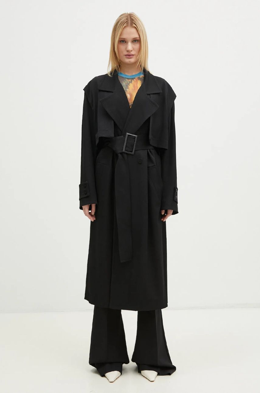 Тренчкот JW Anderson JW Anderson Oversize Trench Coat Черно | CO0310.PG0011.999, 0