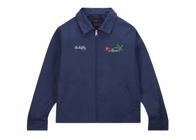 Яке Jordan Jordan Pro x Solefly Coaches Jacket Midnight Navy/Fossil Тъмно синьо | FQ3804-410
