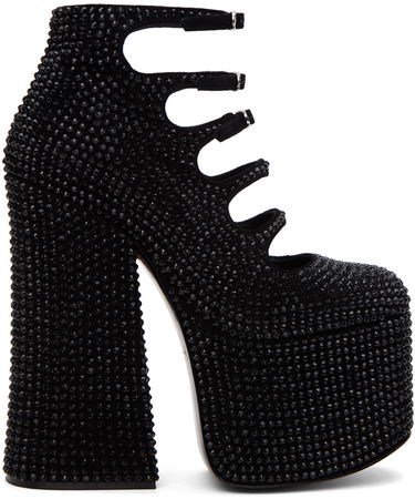 Бижута Marc Jacobs Marc Jacobs 'The Rhinestone Kiki' Platform Heels Черно | 2R3FBO011F14, 0