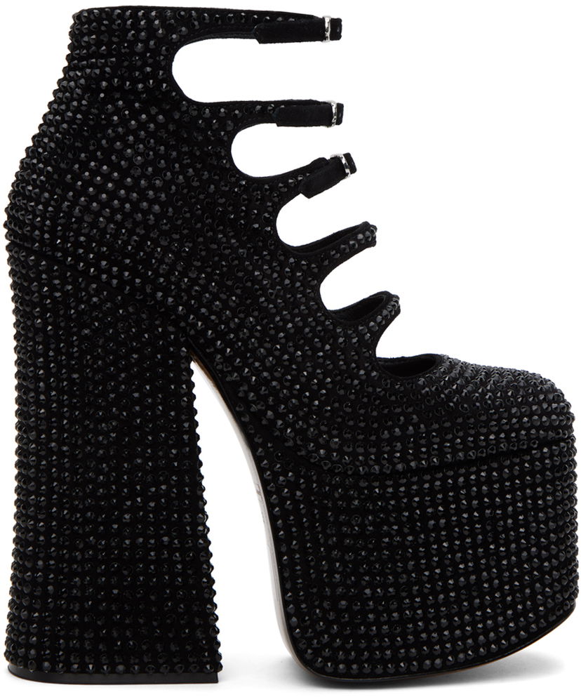 Бижута Marc Jacobs Marc Jacobs 'The Rhinestone Kiki' Platform Heels Черно | 2R3FBO011F14