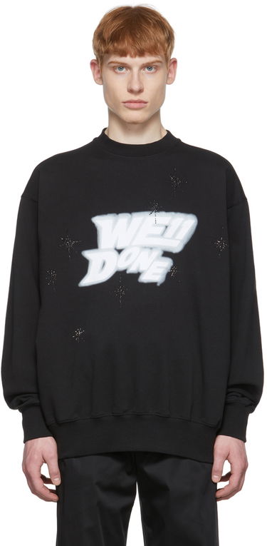 Суитчър We11done We11done Cotton Sweatshirt with Stars Print Черно | WD-TS1-22-663-U-BK, 0