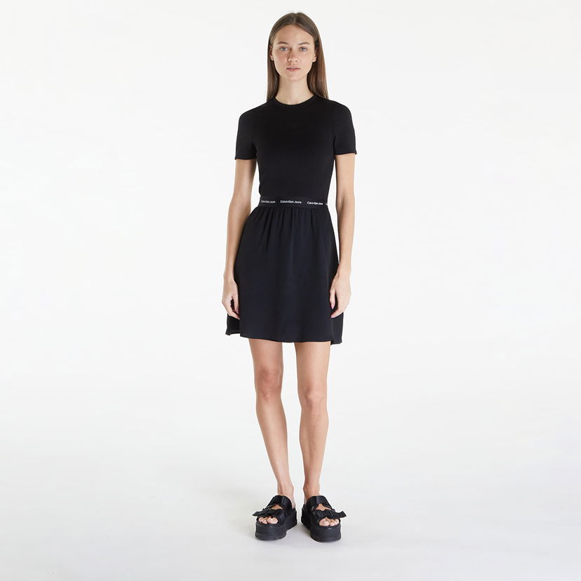 Pокля CALVIN KLEIN Jeans Logo Elastic Short Sleeve Dress Черно | J20J223066 BEH