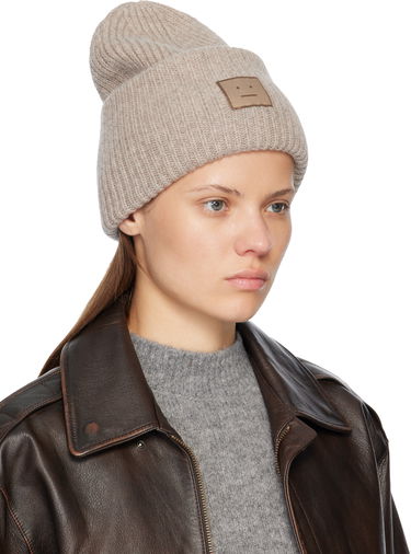 Шапка Acne Studios Large Face Logo Beanie Бяло | C40424-, 3
