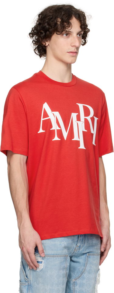Тениска AMIRI Staggered Logo T-Shirt Черно | AMJYTE1149, 1