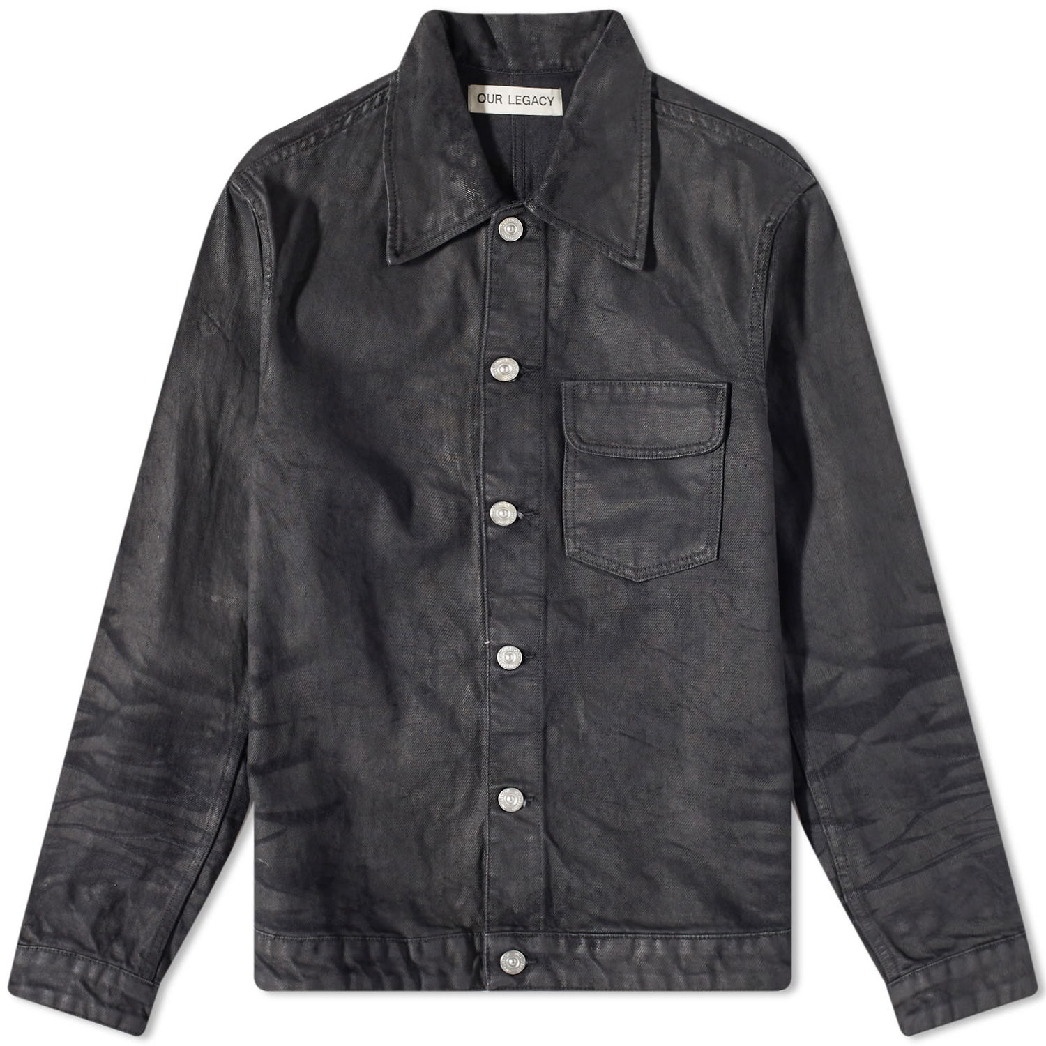 Яке OUR LEGACY Rebirth Waxed Denim Jacket Черно | M2235RWB, 0