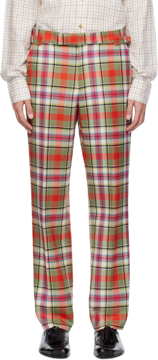 Green & Red Plaid Trousers