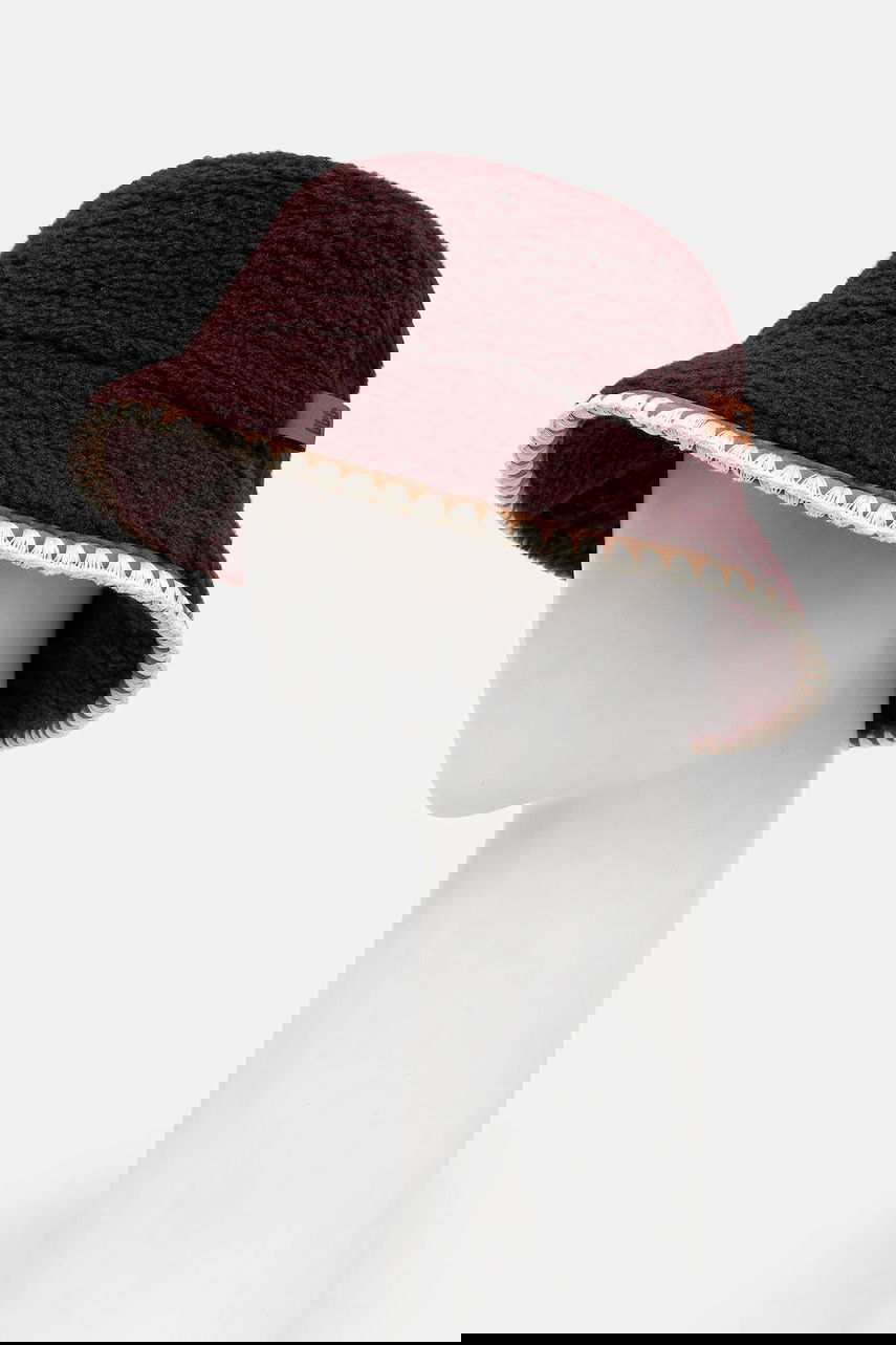 Шапка UGG Sherpa Bucket Hat with Braided Trim Бургунди | 100914, 1