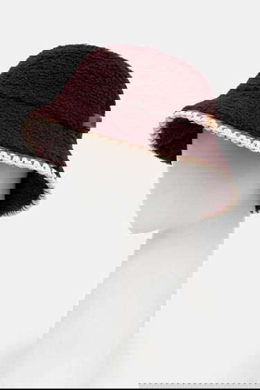 Шапка UGG Sherpa Bucket Hat with Braided Trim Бургунди | 100914, 1