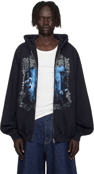 Суитчър VETEMENTS VETEMENTS Cradle of Filth Oversized Zip-Up Hoodie Черно | UCF76ZU800B, 0