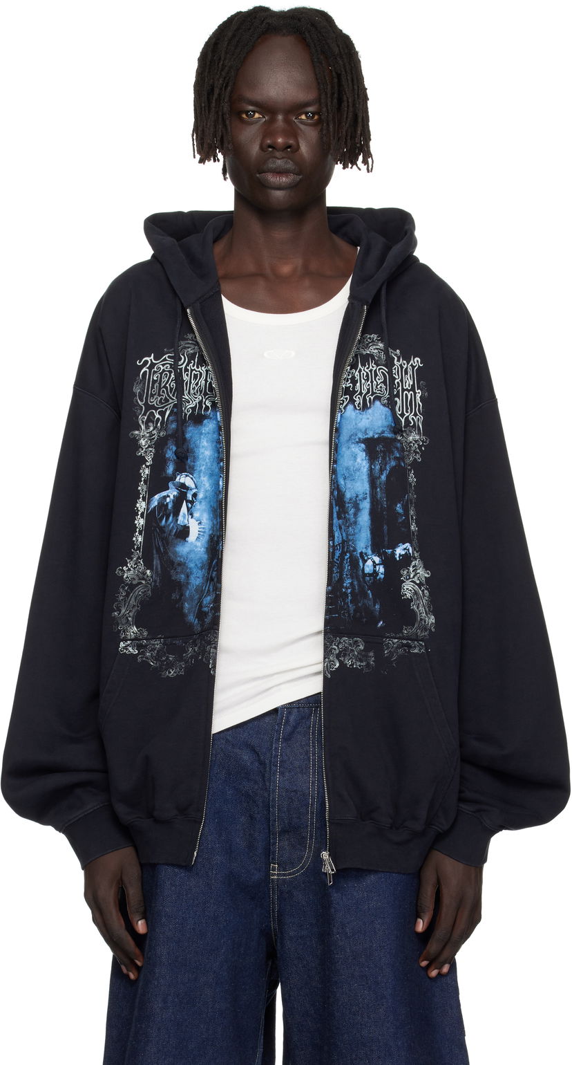Суитчър VETEMENTS VETEMENTS Cradle of Filth Oversized Zip-Up Hoodie Черно | UCF76ZU800B
