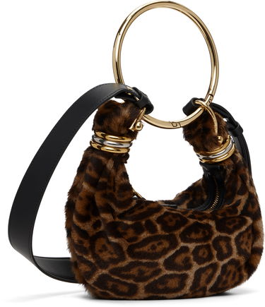 Дамска чанта CHLOÉ Mini Leopard Print Faux Fur Bracelet Bag Многоцветен | CH25WS623Q20, 2