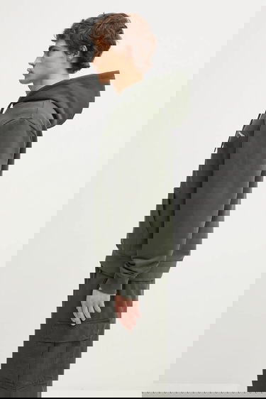 Суитчър Carhartt WIP Plain Hooded Script Embroidery Sweatshirt with Kangaroo Pocket Зелено | I035392.3CDXX, 1