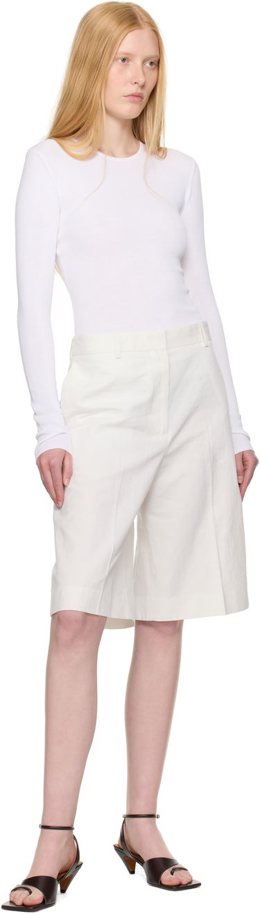 Къси панталони TOTEME TOTEME Tailored Shorts Бяло | 253-WRB0285-FB0425, 3