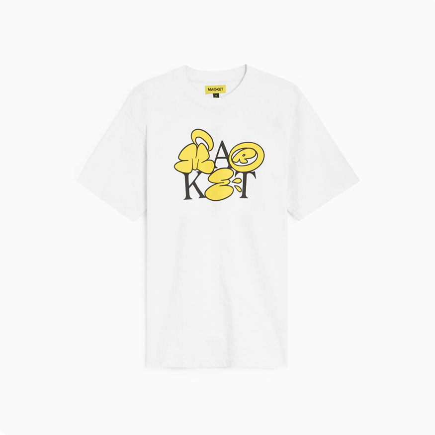 Тениска MARKET Bubble Letter Tee Бяло | 399001108, 0