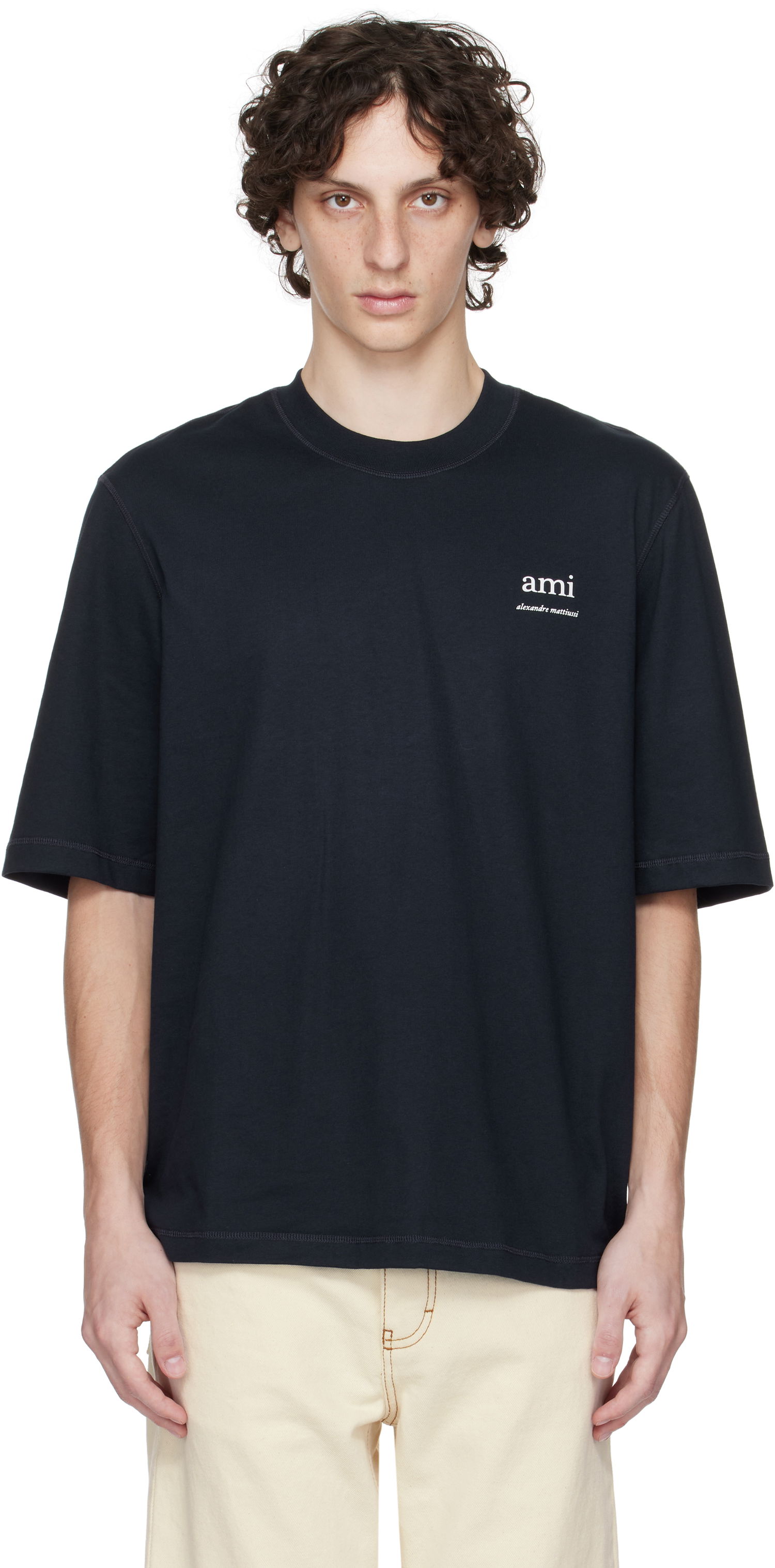 Тениска AMI AMI Paris Cotton T-Shirt Черно | HTS048.JE0119, 0