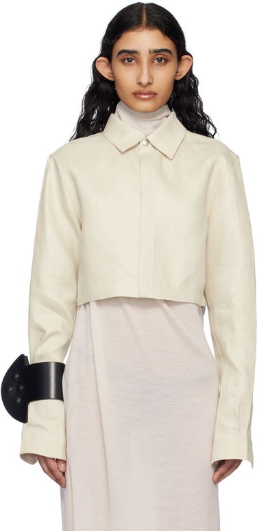 Риза Rick Owens Rick Owens Hollywood Linen Twill Cropped Shirt Бежово | RP01E7240 TWL, 0