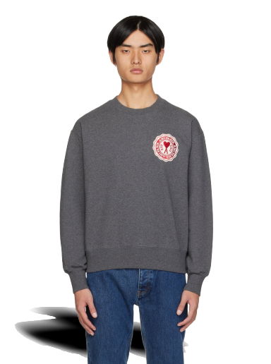 Суитчър AMI Patch Sweatshirt Сиво | USW011.739