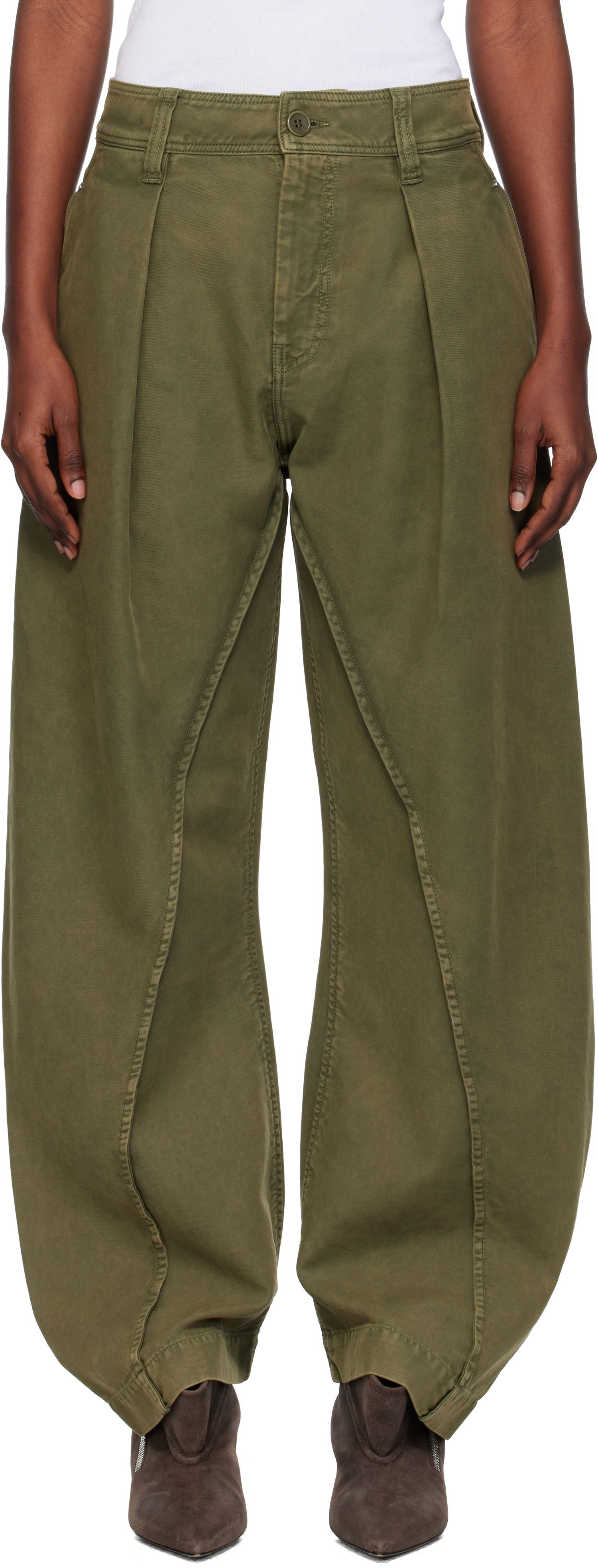 Панталони JW Anderson JW Anderson Twisted Seam Trousers Зелено | TR0417-PG1600, 0
