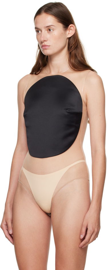 боди Courrèges Courrèges Illusion Circle Satin Bodysuit Черно | 325JBD143PL0162, 3