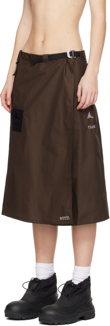 Пола ROA Tilak Edition Midi Paclite Skirt Кафяво | RBMW0304FA225, 3