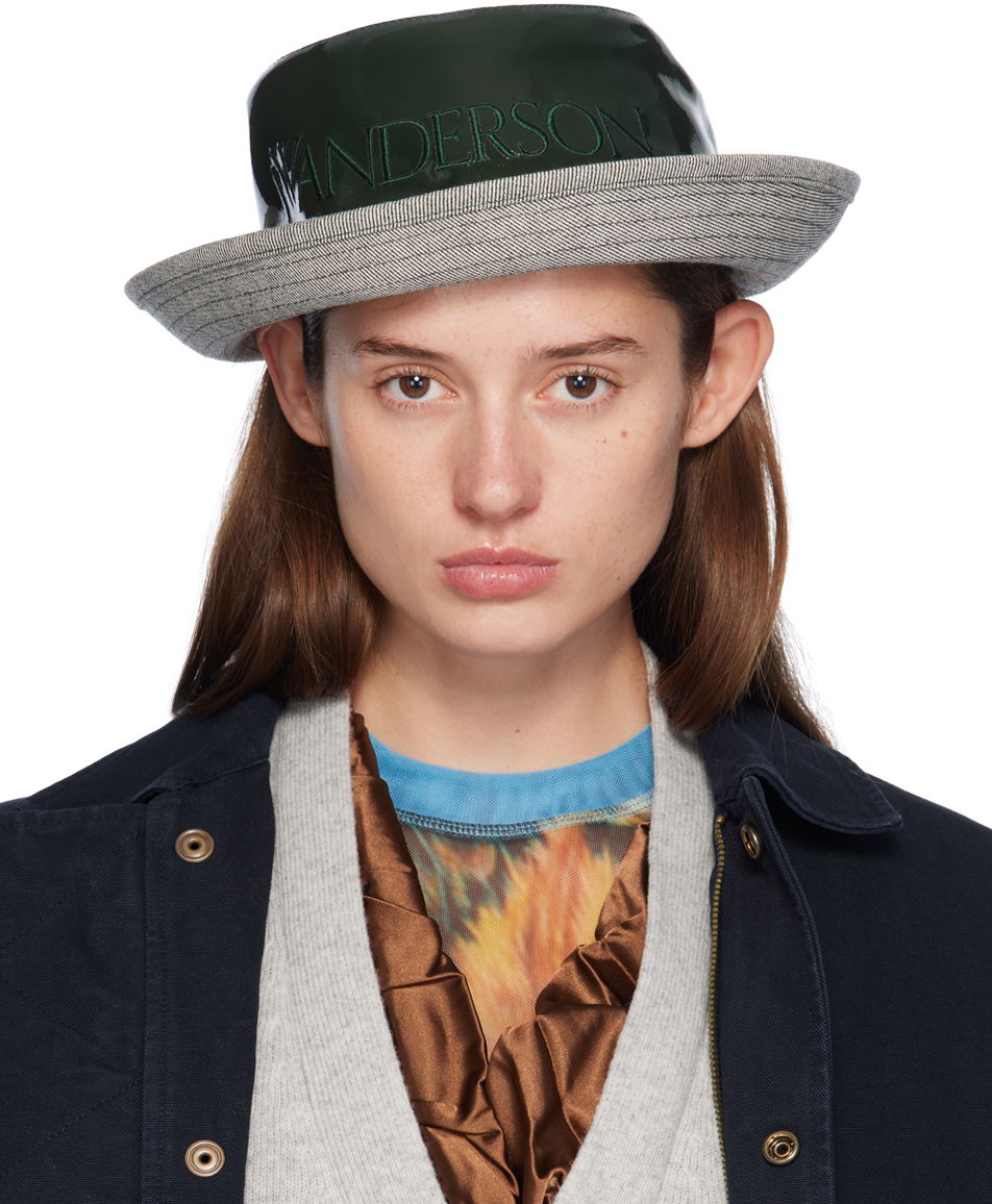 Шапка JW Anderson Logo Bucket Hat Зелено | AC0347-FA0391, 0