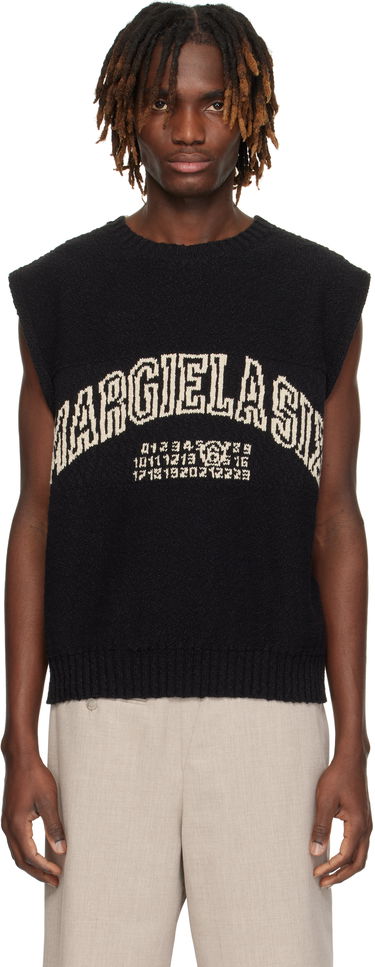 Пуловер Maison Margiela MM6 Maison Margiela Paneled Knit Vest Черно | SH0FB0012 M13084, 0