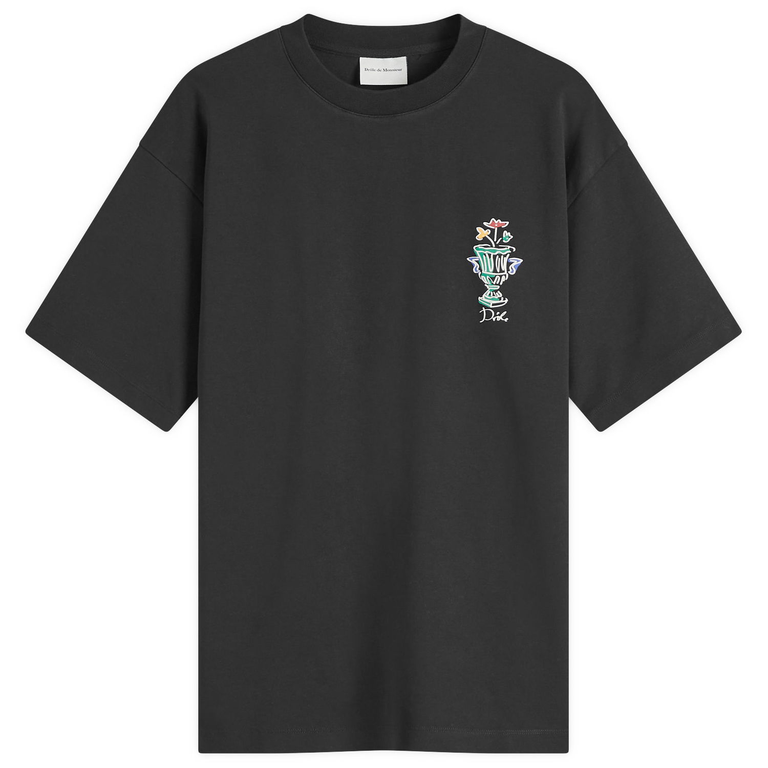 Тениска Drôle de Monsieur Vase Logo Graphic T-Shirt Черно | F-TS225-CO002-BL, 0