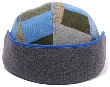 Шапка с козирка BAPE BAPE Block Check Earflap Cap Синьо | 001CPI801001M, 1