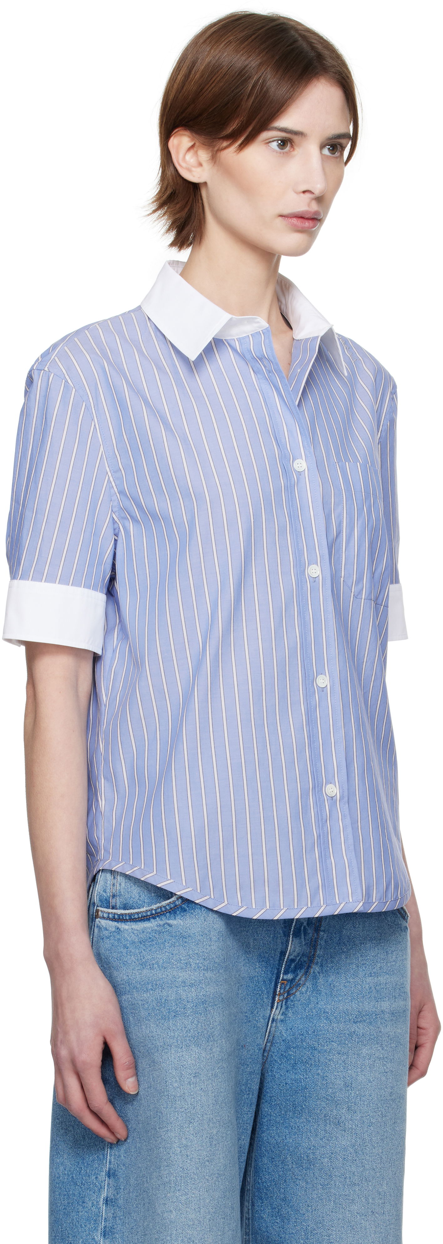 Риза Marni Marni Striped Shirt Синьо | CAMA0623QS UTC455, 1