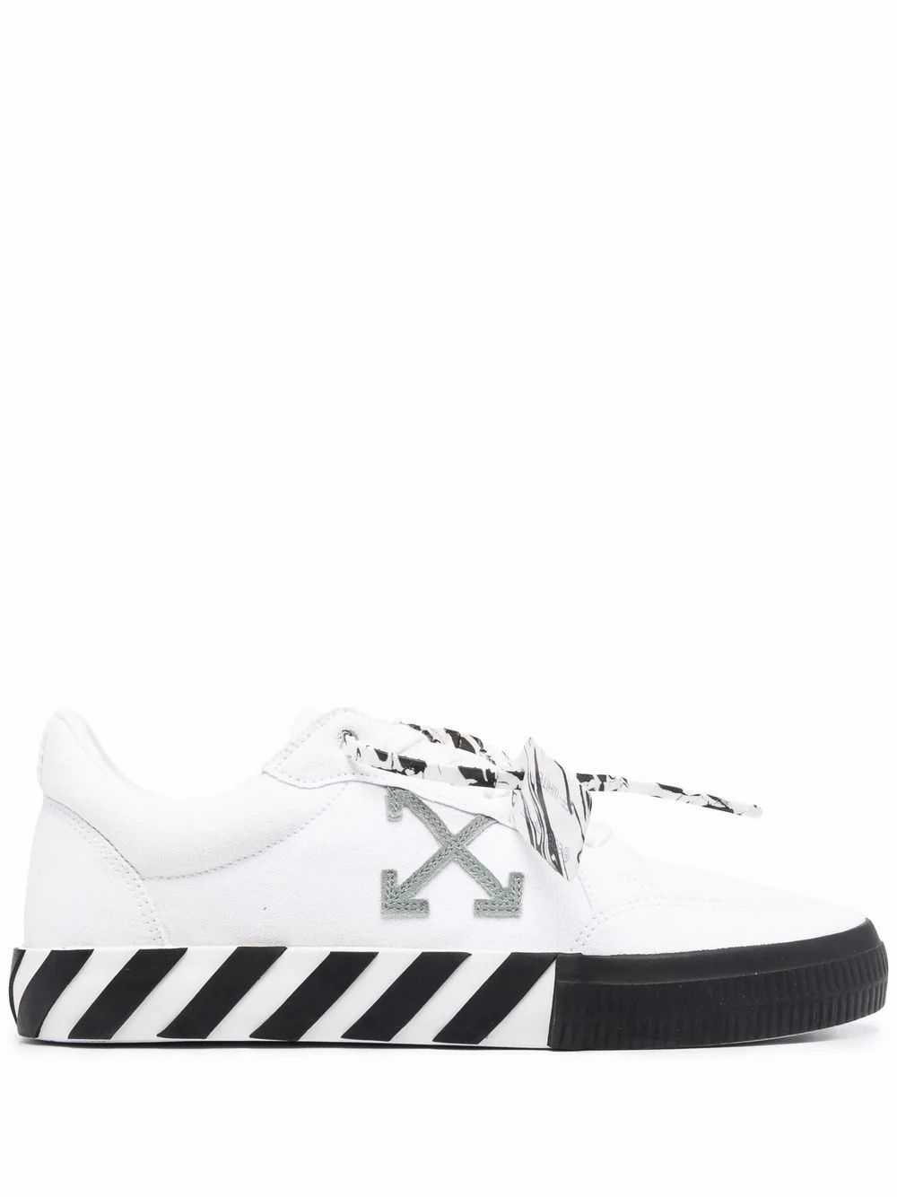 Кецове и обувки Off-White Off-White Low Vulcanized Canvas "White Black Grey" Бяло | OMIA085F21FAB0010155, 0