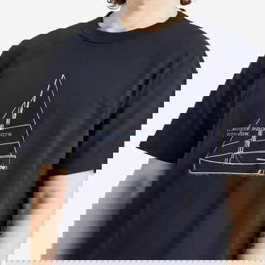 Тениска NORSE PROJECTS Norse Projects Holger Boat Print T-Shirt, Size Large Тъмно синьо | N01-0677-7004, 5