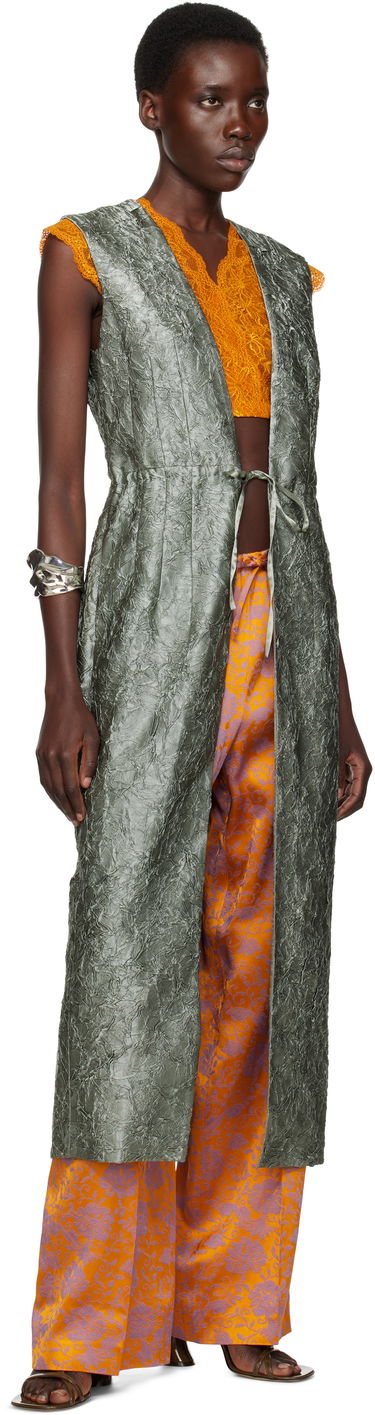 Жилетка Dries Van Noten Dries Van Noten Sleeveless Long Vest Зелено | 251-010227-1428, 3