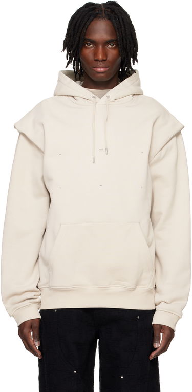 Суитчър HELIOT EMIL Outline Logo Hoodie by HELIOT EMIL Бежово | PRESS25_M_08_053_ST18_CO, 0