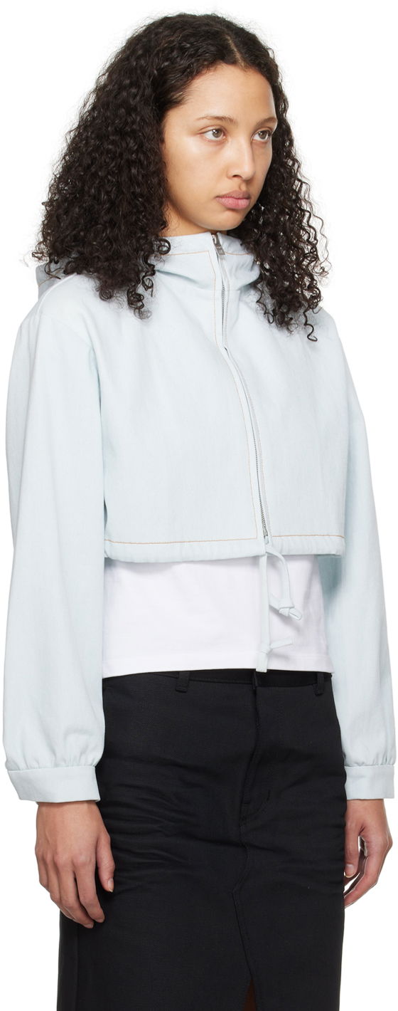 Суитчър We11done Cropped Denim Hoodie Jacket Синьо | WD-JP0-24-093-W-IC, 1