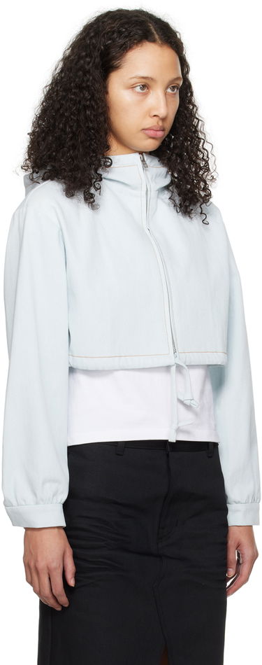 Суитчър We11done Cropped Denim Hoodie Jacket Синьо | WD-JP0-24-093-W-IC, 1