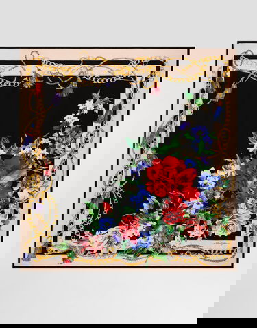 Шал Dolce & Gabbana Dolce & Gabbana Floral-Print Silk Twill Square Scarf Многоцветен | FN090RGDC5JHN5QG, 2