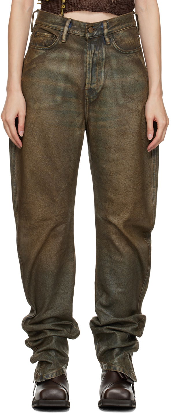 Дънки Acne Studios Coated Кафяво | A00408-, 0