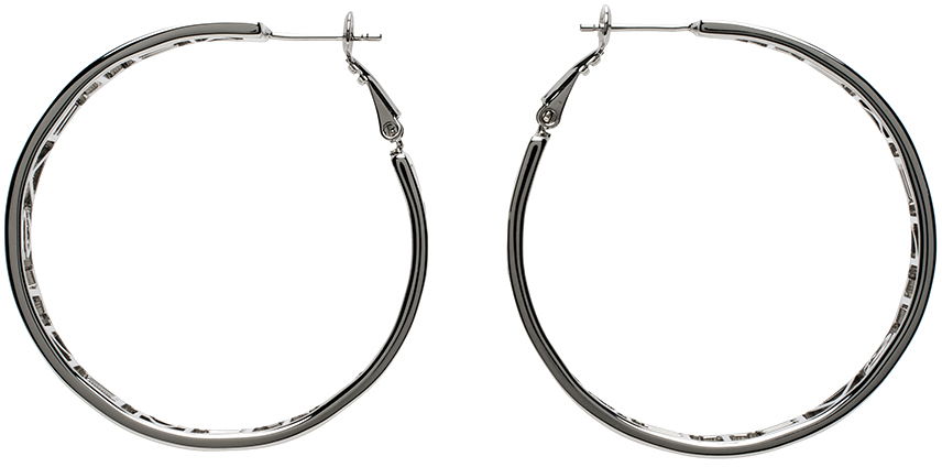 Обеци VETEMENTS Small Logo Hoop Earrings Сиво | UE64EA180S, 0