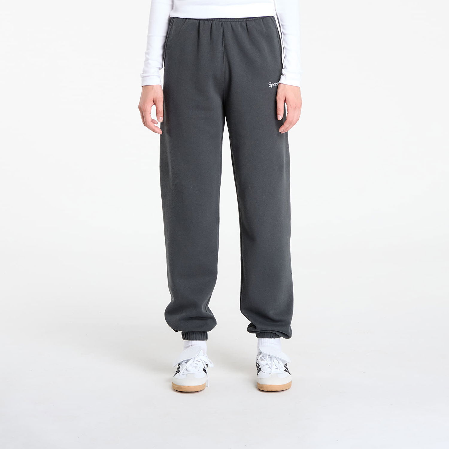 Спортни панталони Sporty & Rich Serif Logo Soft Sweapant UNISEX Faded Black Черно | PA050625300BA02, 0